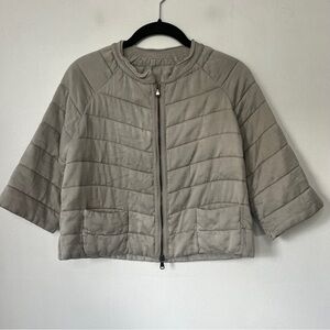 Transit Par-Such Cropped Quilted Silk Jacket Size 1 (US XS) Zip Front Italian